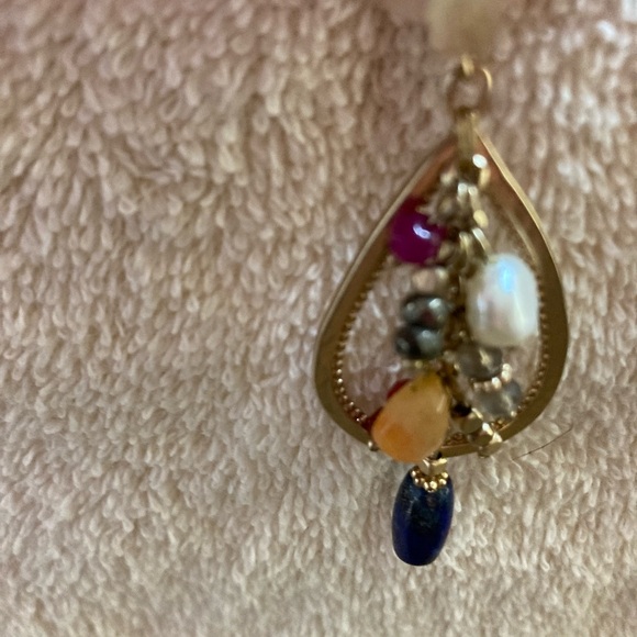 Fun and colorful dangle earrings. Multi color for versatility. Hook back. - Picture 4 of 5